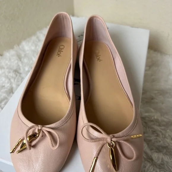 Chloe Iris Leather Ballet Flats Women's Size: 7.5 | IT 37.5 - Picture 2 of 8